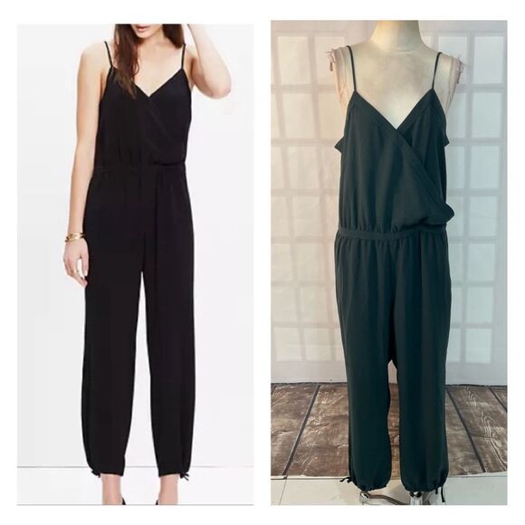 Madewell Pants - Madewell hunter green slip on elasticized waist jumpsuit with pockets size xl
